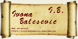 Ivona Balešević vizit kartica